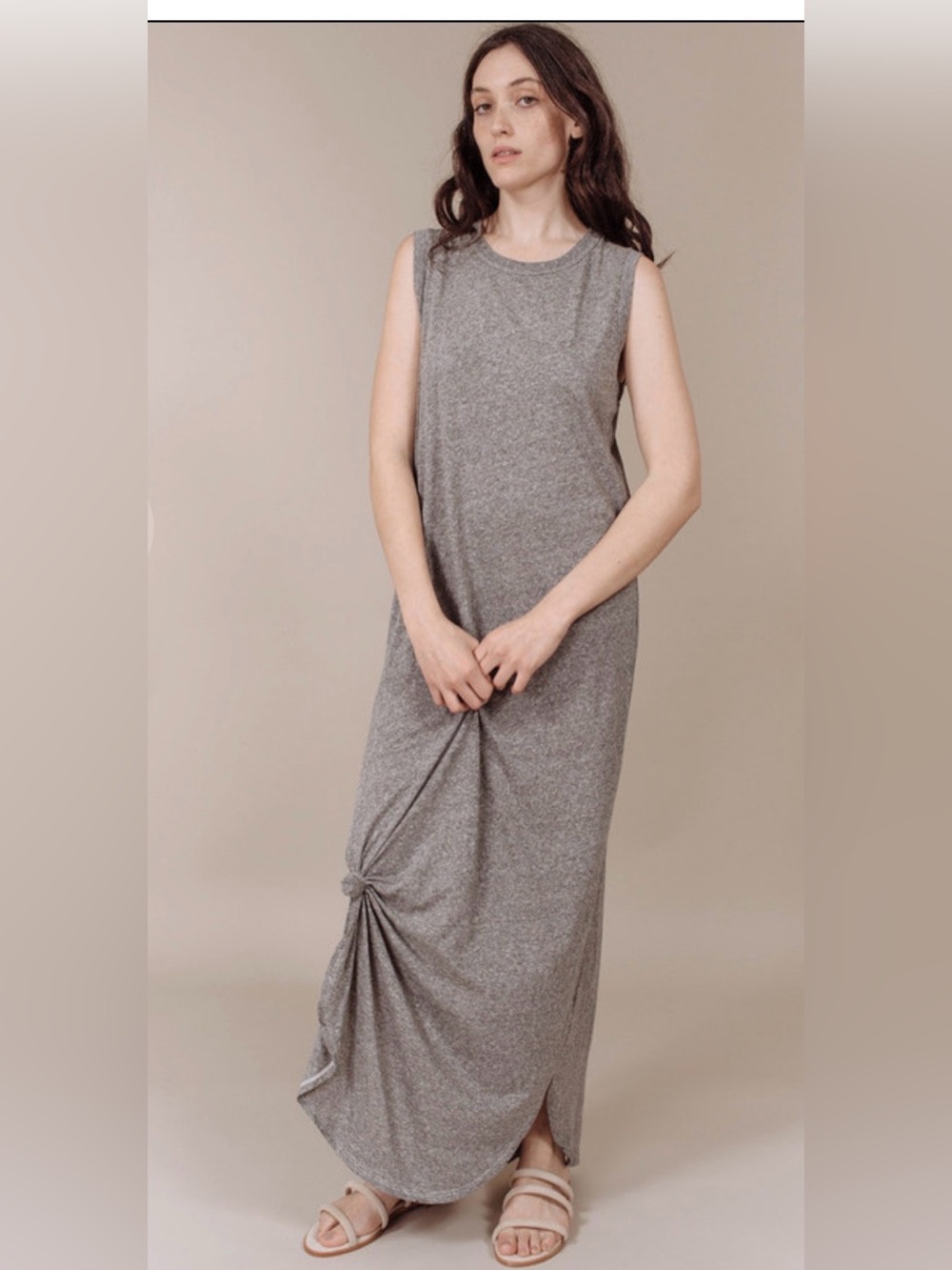 THE GREAT. Gray Sleeveless Dress